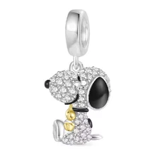 New Snoopy Peanuts Crystal Friends Pendant Charm Necklace Silver Plated Jewelry