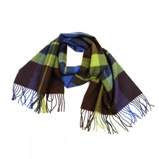 Leilian Wool Fringe Check Stole(K-135383)
