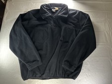 Blauer Fleece Jacket Mens Large Black Full Zip Millitary Coat 4600