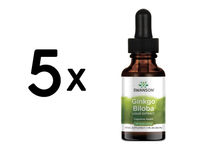 5 X Swanson Ginkgo Biloba Liquid Extract, 250Mg - 29 Ml. (413,45 Eur/L)
