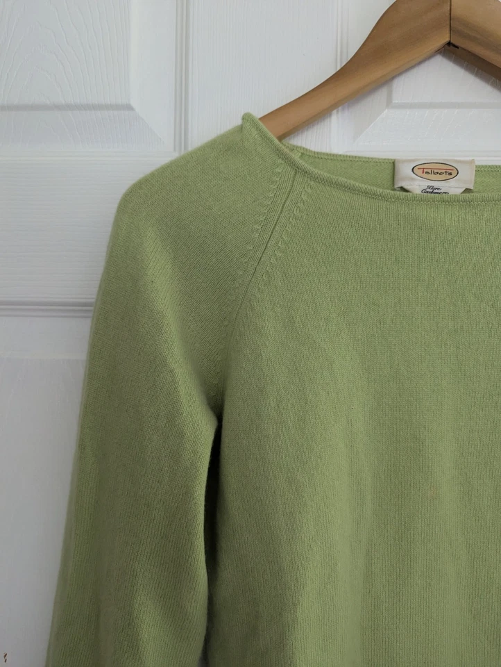 Suéter Talbots Verde Pastel 100% Cachemira Manga Larga Para Mujer Talla L Silencioso Lujo Foto 2 de 4