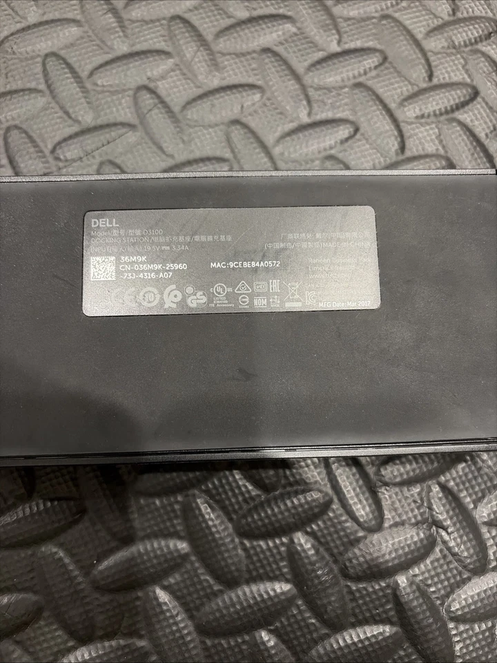 Dell USB 3.0 Ultra HD/4K Triple Display Docking Station 36M9K D1300 Dual Screen - Image 4 of 4