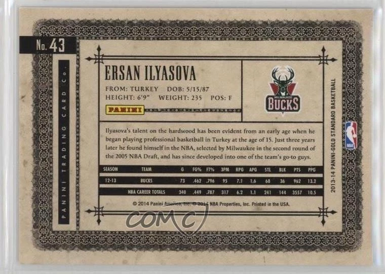 2013-14 Panini Gold Standard Platinum 3/10 Ersan Ilyasova #43 1l2 Foto 2 de 3