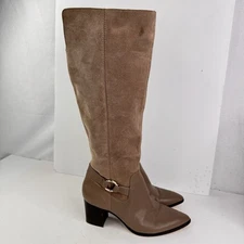 Sole Society size 8 Women's Tall Suede Knee High Boots Taupe Soft Brown Point