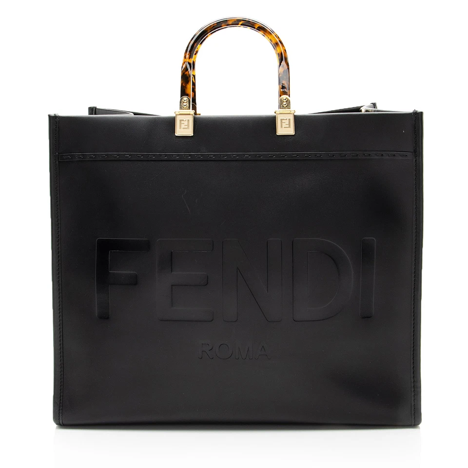 Fendi Leather Sunshine Large Shopper Tote