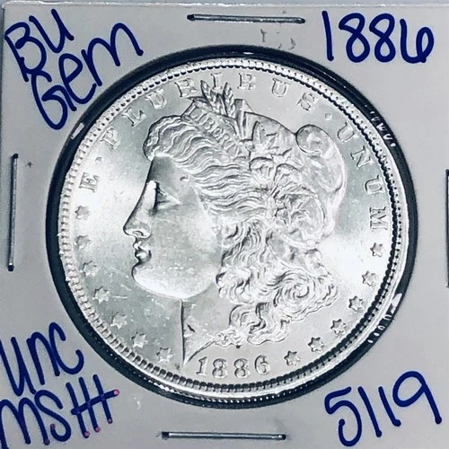 1886 BU UNCIRCULATED MORGAN SILVER DOLLAR AUTHENTIC U.S. MINT FREE SHIPPING 5119