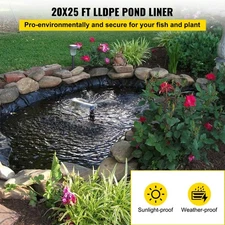 VEVOR LLDPE Pond Liner 20x25 Ft, Pond Liner 20 Mil, Fish Pond Liners For Waterfa
