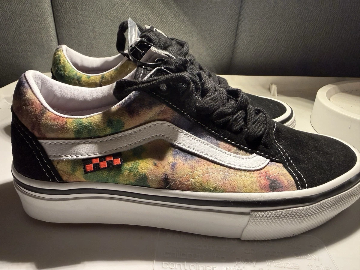 COPY - Vans Men\'s Skate Old Skool Tie Dye Terry Black Multi Canvas Suede Shoes … Vans Skate Old Skool Shoes - multicolor (tie dye terry black  main image 3