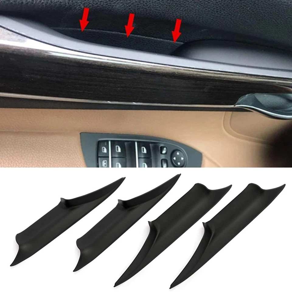 4x Moldura de manija de puerta interior para 11-15 BMW 740i 740Li 750i 750Li 760Li F01 F02 Foto 2 de 4