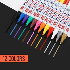 12Pcs Waterproof Permanent Paint Marker Pen For Car Tyre Tire Tread Rubber Metal
