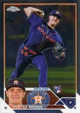 2023 Topps Chrome #197 Hunter Brown Houston Astros Rookie Card RC. rookie card picture