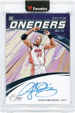 Alonzo Mourning Miami Heat Signed 2024-25 Panini One & One #TOS-MOU #62/75 Card