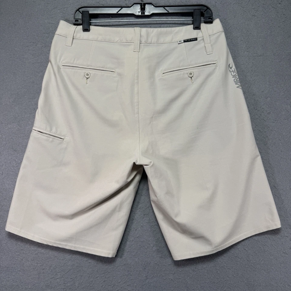 OP Shorts Adult 32x10 Ivory Shorts Mirage Boardwalk Flat Front Slash Pockets Men - Image 4 of 4