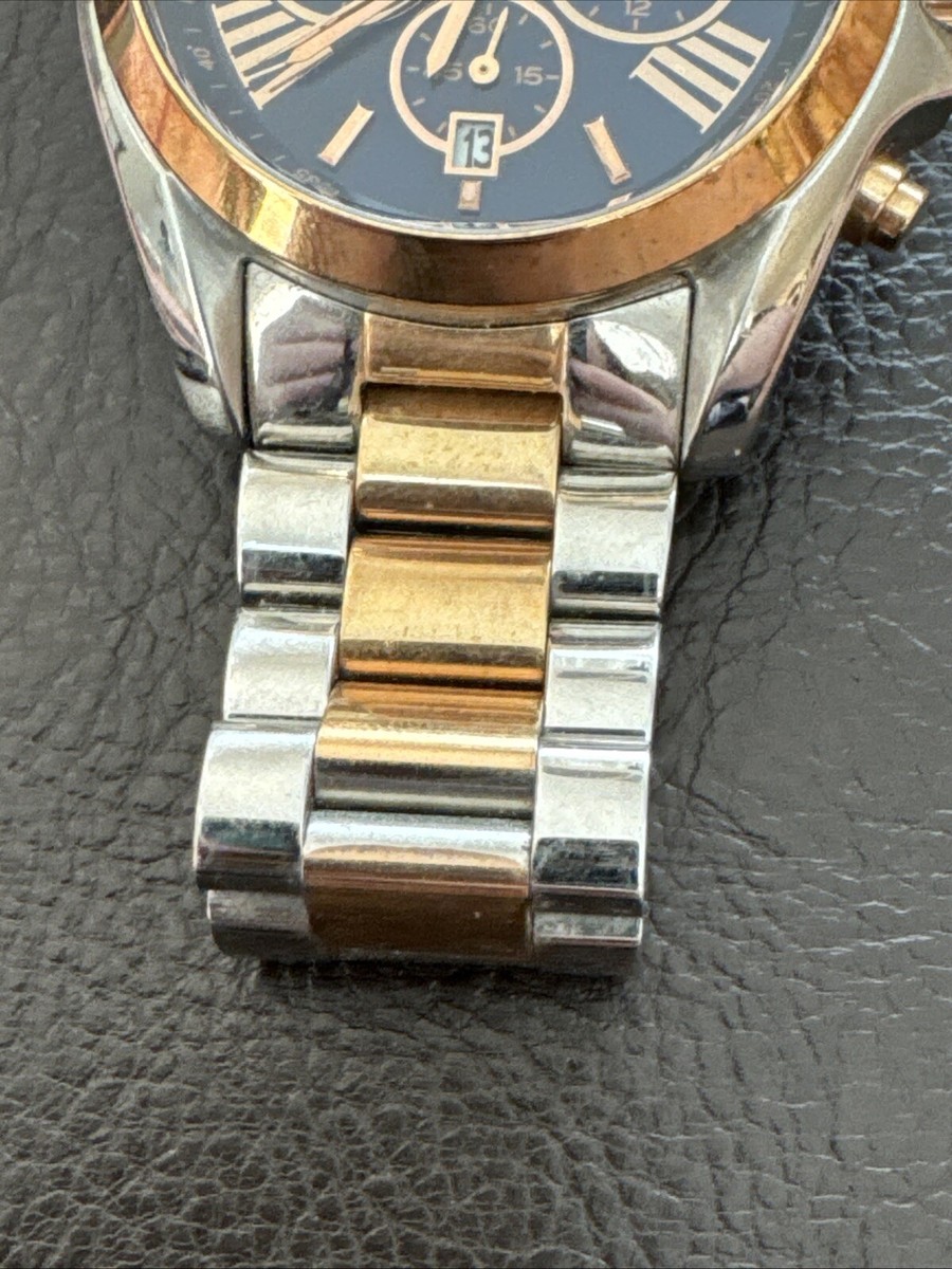 Michael Kors MK5606 43mm Bradshaw Chronograph Silver Rose Gold