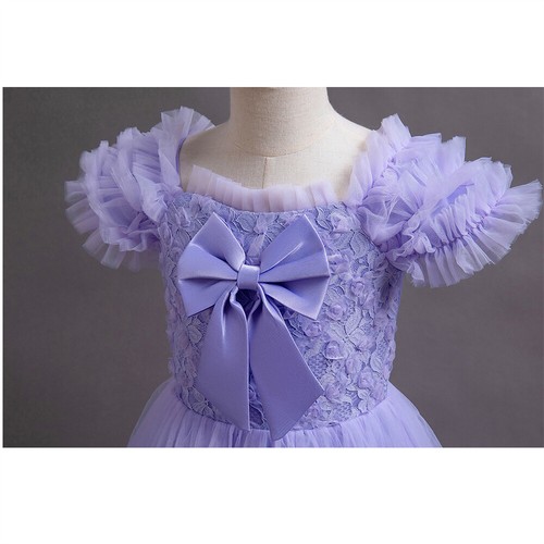 Flower Girls Kids Princess Long Dress for Wedding Bridesmaid Christmas Ball Gown - Picture 30 of 57
