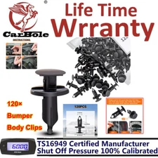 120Pcs Plastic Rivet Fastener Mud Flaps Bumper Fender Push Clip 8mm Retainer USA