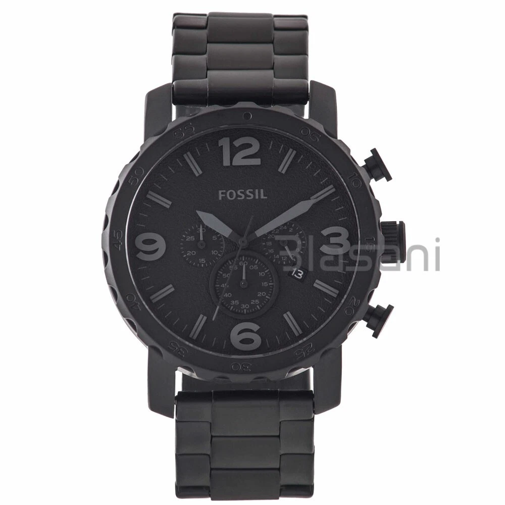 Fossil JR1401 Men s Nate Black Stainless Steel Quartz Chronograph