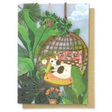 Paper Cut Art Sleeping Cat Laser Cut Any Occasion Greeting Card By Alljoy Cards