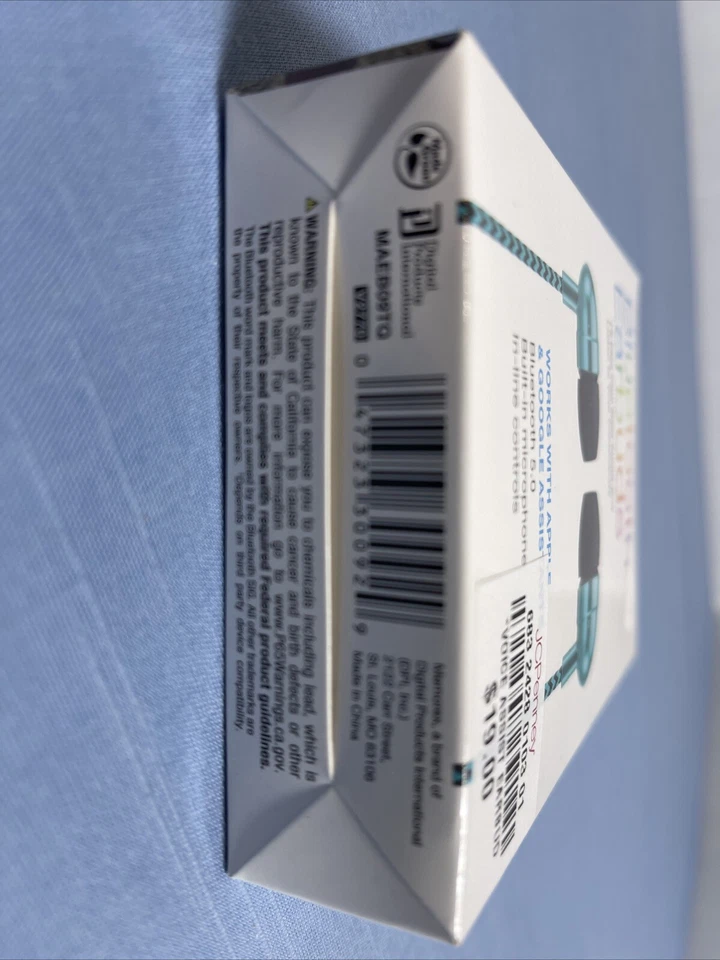 Auriculares Bluetooth Memorex asistente de voz color verde azulado nuevos en caja. Micrófono incorporado Foto 3 de 3