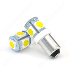 2Pcs 6V 6 Volt BA9S T4W 2835 1 LED Car Dash Map Light Side Parker Bulb White 6K