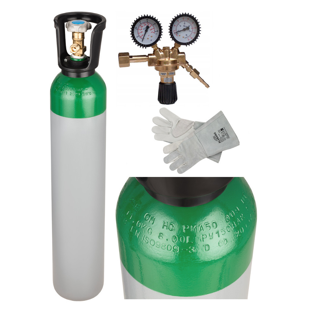 Bouteille Gaz Argon/CO2 Vogelmann 10L - Pression 200 Bar - Pour Soudage MIG/MAG - Capacité 2.4m³