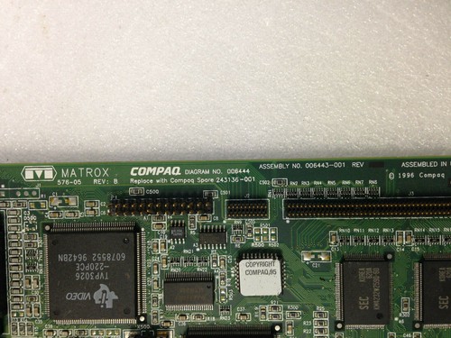 Compaq Matrox 576-05 243136-001 5064-0240 MGA-MIL/2/G2 PCI Video Card - Picture 2 of 5