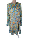 Equipment Silk Floral Green Yellow Blue Magnolia Fountain Dress Size 4 Feminine