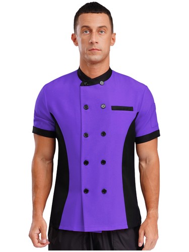 Unisex Men Women Uniform Canteen Jacket Restaurant Cook Coat Hotel Kitchen BBQ - Picture 65 of 81