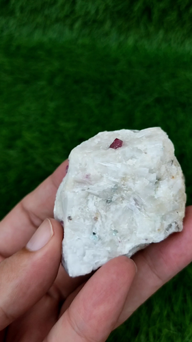 Natural red ruby crystal on matrix specimen - Collectable Minerals healing rock - Video 1 of 1