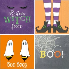 Halloween Paper Cocktail Napkins Boston International 4 Sets of 20ea (80 total)