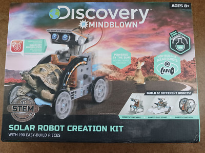 Discovery Mindblown 12 in 1 Solar Robot STEM 190 Piece Science Tech Creation Kit