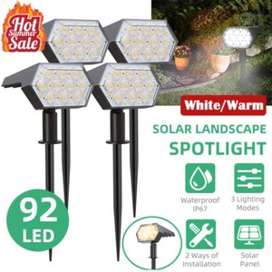 92 LED Solaire SpotLights 3 Mode jardin extérieur étanche Patio de mur de chemin lampe
