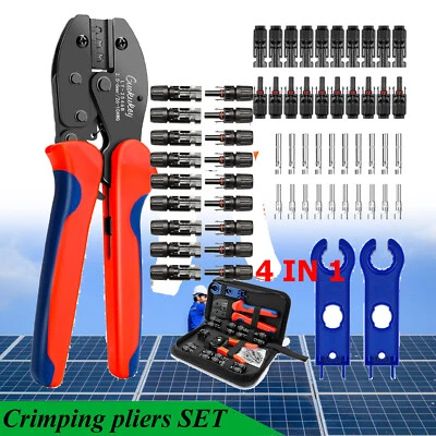 WARMFAY Solar Crimper Tool Connector Spanner PV Crimping Wrenches Kit 2.5-4-6mm² Cable