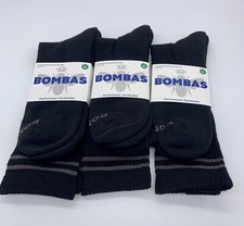 Bombas Black Crew Calf Socks Adult XL Lot of 3 with Honeycomb Arch Support New