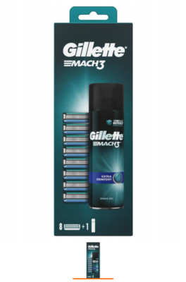 Gillette Mach3 Sensitive Gel Set + 8 Klingen