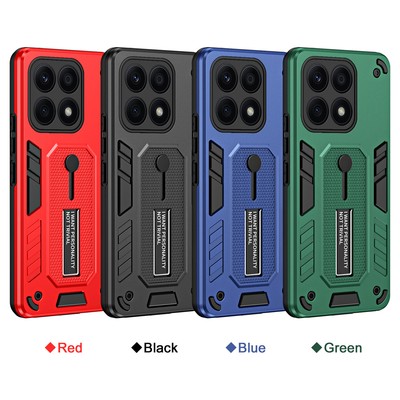 For Honor X8a, Luxury Anti-Slip Shockproof Hybrid Armor KickStand Case Cover