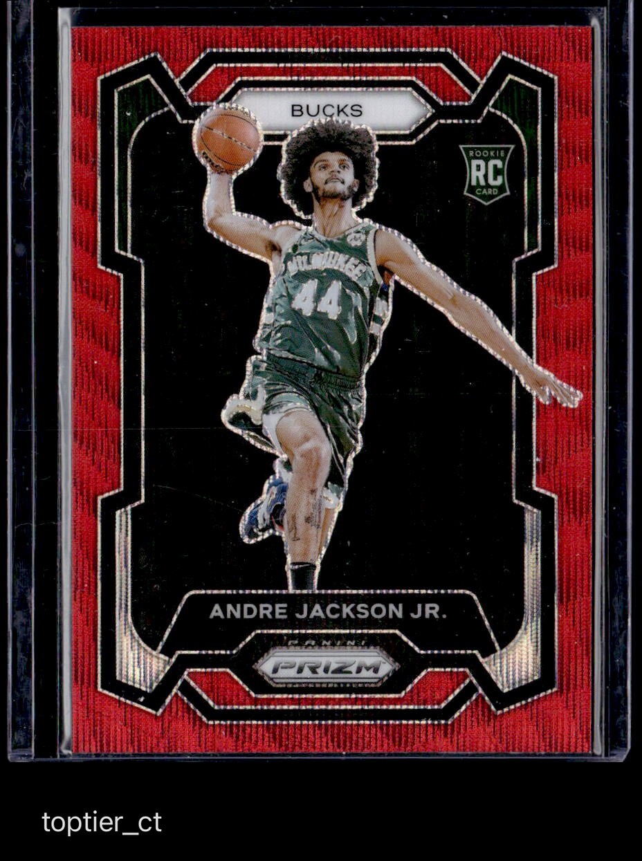 2023-24 Panini Prizm #131 Andre Jackson Jr. Prizms Ruby Wave