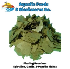 Spirulina / Garlic / Paprika Tropical Fish Flakes, USA Made