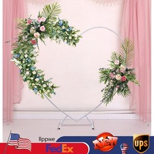 Heart Shaped Wedding White Metal Balloon Arch Stand Frame Display Kit 210cm US