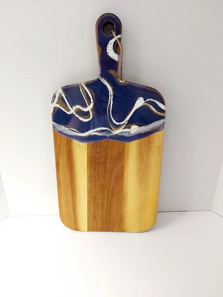 Tabla de cortar de resina azul / Tabla de charcutería / Jamie Oliver / Resina con Billy Foto 4 de 4