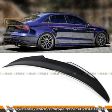 PSM STYLE HIGHKICK GLOSS BLACK TRUNK SPOILER FOR 2014-20 AUDI A3 S3 RS3 8V SEDAN