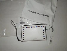 NWT Marc Marc Jacobs PYT Red/White/Blue Studded Leather Wristlet Star White