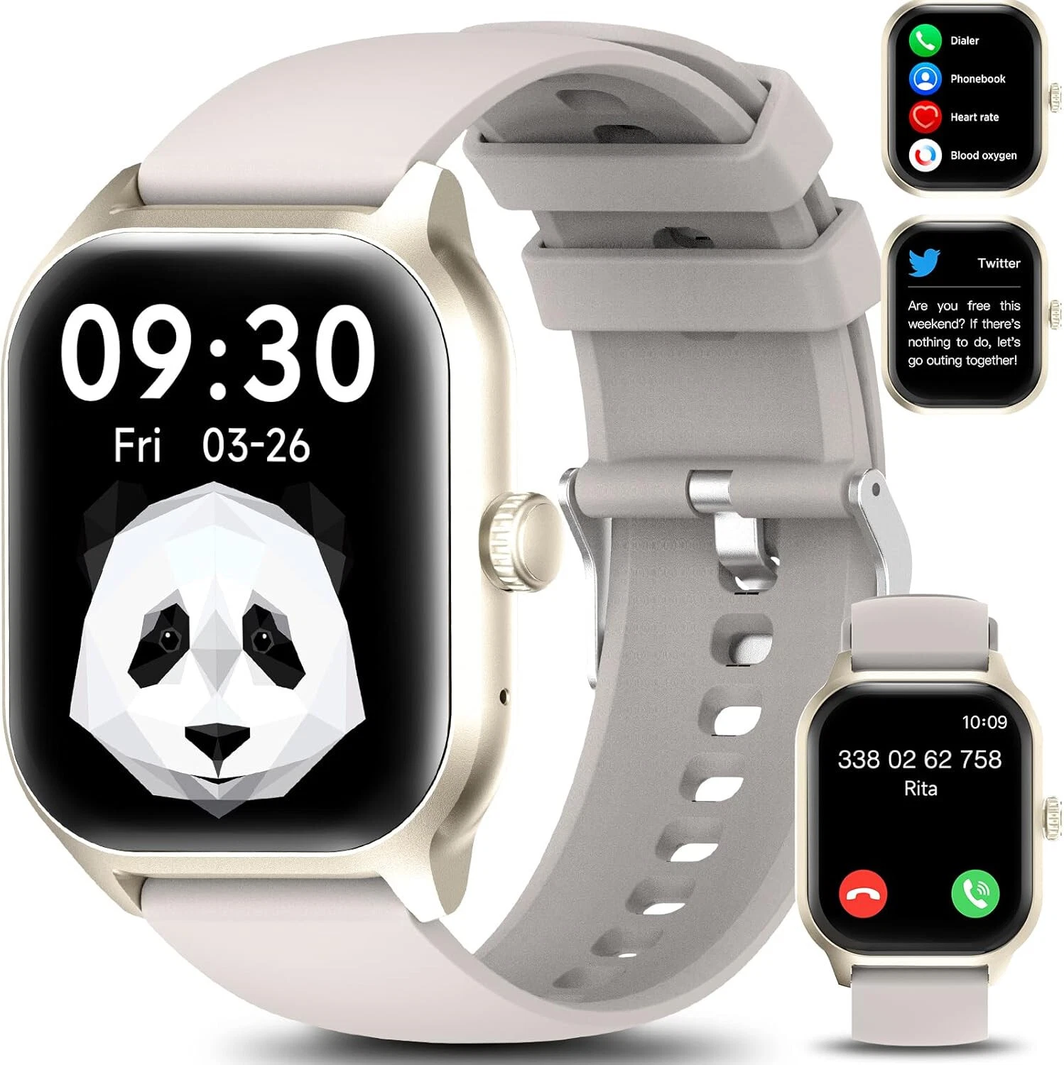 Smart Watch Women Men with Phone Function Wristwatch Sport Watch for Android iOS