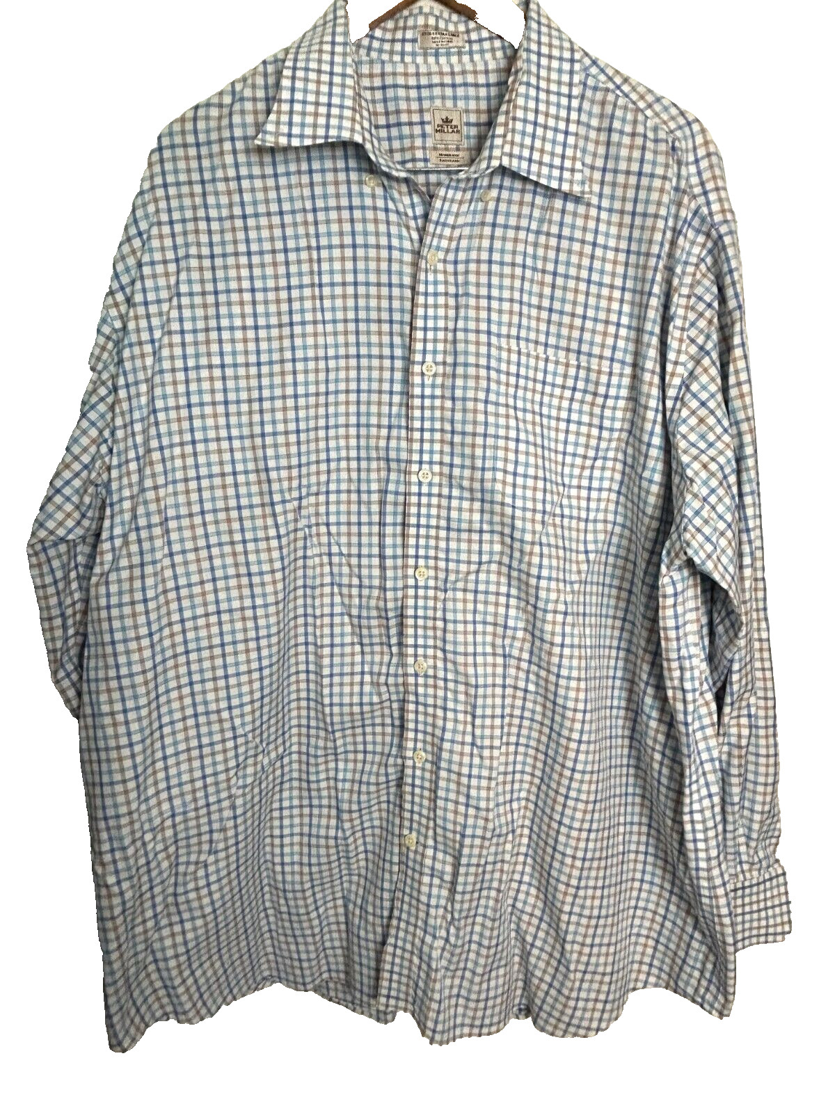 Peter Millar Shirt Men's XXL Shepard Check Plaid Long Sleeve Button Down