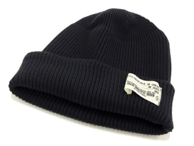 BUZZ RICKSON'S WATCH CAP COTTON Black Men's Knit Hat One Size - New
