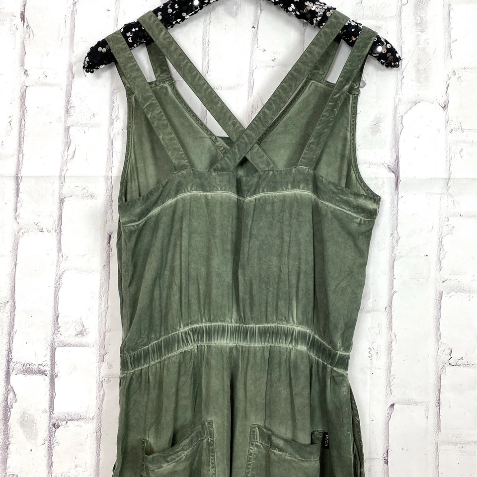 Комбинезон RVCA с двойным ремешком размер M средний стирка оливковый зеленый - Изображение 4 из 4