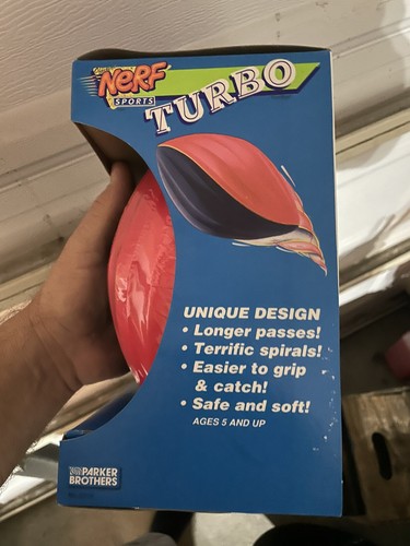 nerf turbo football vintage 1991 Parker Brothers Red & Black Rare Sealed New - Picture 6 of 8