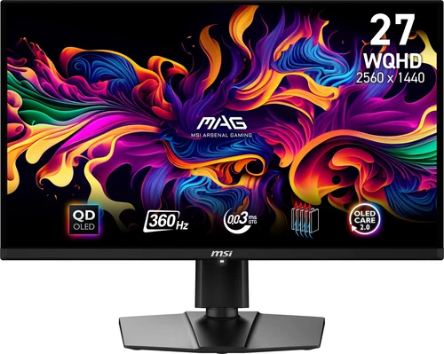 MSI MAG 271QPX QD-OLED 27" WQHD Gaming Monitor, 360Hz/0.03ms HDR 400