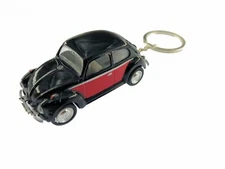 2.5" Kinsmart 1967 VW Beetle 2 Tone Keychain Diecast Model Toy Car 1:64 Black