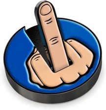 Middle Finger Golf Ball Marker with Magnetic Hat Clip Blue